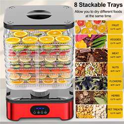 2026 New Model Cross-Border Food Dehydrator for Home Use, 8-Layer Large Capacity Smart Food Dryer and Fruit Dehydrator