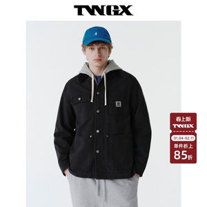 
Teenie Weenie Bear Men's American Street Style Washed Distressed Casual Workwear Denim Jacket