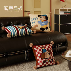 Retro American-Style High-End Home Cartoon Pillow, Living Room Sofa Back Cushion, Waist Pillow, Bedroom Bedside Pillow, Cushion