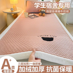 Student Dormitory Fleece-Lined Milk Velvet Mattress Pad Soft Cushion Bed Sheet Thickened Winter Single Bed Pad Quilt Blanket Mattress