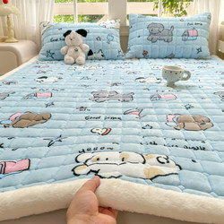 Milk Velvet Bed Sheet, Winter Fleece Blanket, Mattress Pad, Home Use Thickened Mattress Cover, Flannel Coral Fleece Bed Cover