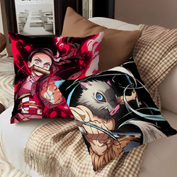 Demon Slayer: Kimetsu No Yaiba Pillowcase, Living Room Sofa, Bedroom Headboard, Double-Sided Pillow, Nap Waist Support, Removable and Washable
