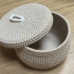Desktop storage box makeup storage snack organization hand-woven egg storage basket woven basket with lid LCB