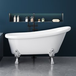 French-Style Imperial Acrylic Bathtub, Freestanding Household Adult Bathtub, Hotel and Guesthouse Bathtub, Small Apartment Bathtub