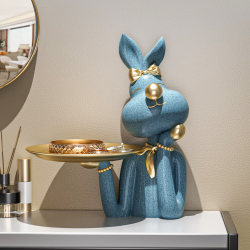 Light Luxury Style Entrance Key Storage Ornament, Miss Rabbit and Deer Shelf, Entryway, Living Room, Housewarming Gift Decoration
