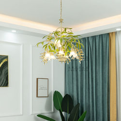 French country bells and flowers, green branches and leaves, living room, living room, dining room, bedroom, old dressing room, crystal chandelier wall