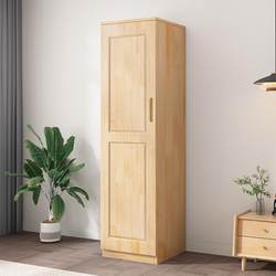 [Free Shipping for Hong Kong] Single Door Solid Wood Wardrobe New 2024 Popular Home Bedroom All Pine Wood Cabinet Simple Wood