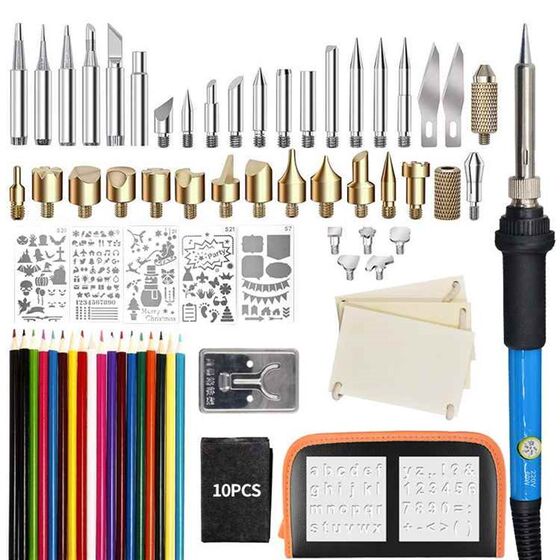 
[Discount price] 60w constant temperature soldering iron set 79-piece set, adjustable temperature internal heat pyrography brush, high-power soldering iron
