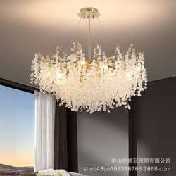 Restaurant Chandelier 2024 new elongate dining room bar light luxury crystal art branch modern French villa light