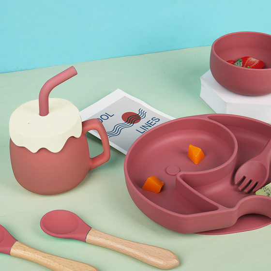 
Baby sippy cup, silicone, high temperature resistant, microwave resistant, anti-fall cup, learning drinking cup, large capacity, cute water cup