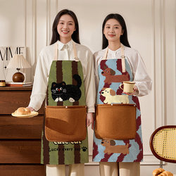 Removable Thickened Hand Towel Apron for Kitchen Use, Oil-Proof and Waterproof Smock, High-Looking and Youthful Style Cooking Apron