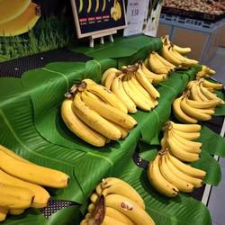 Banana Leaf Fruit Shop Decoration Supplies Leaf Placemats Vegetable Leaves Fruit and Vegetable Green Mats Artificial Green Fake Plastic Large Leaves