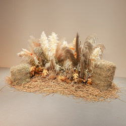 Artificial Flowers and Reeds for Landscaping, Autumn-Themed Clothing Store Window Decoration, Mall Layout, Landscape, Bionic Green Plants, Floor-Standing Ornaments