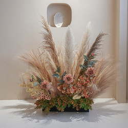 Autumn-Colored Artificial Flowers, Reeds, Landscaping, Fake Green Plants, Light Luxury, High-End Bionic Plants, Clothing Store Decoration Ornaments