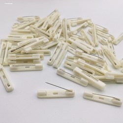 White Plastic Safety Pins with Adhesive Backing for Attaching Name Tags, DIY Crafts, Micro Badges, Employee Id Badge Pins, Accessories