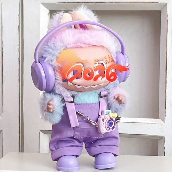 
Labubu small doll, doll, baby clothes pendant, plush accessories, vinyl labubu 17cm, birthday gift