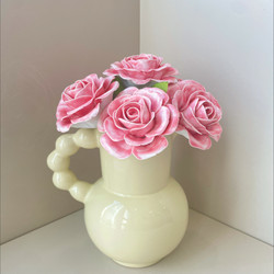 Camellia and Light (White Vase) - Original Jingdezhen Handmade Ceramic Flower, Housewarming, Wedding, Birthday Gift