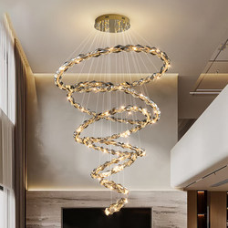 Modern Light Luxury Crystal Chandelier for Villa, High-Ceiling Lobby, Duplex Loft Apartment, High-Ceiling Living Room, Grand Lighting Fixtures