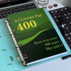 A4 Four-Hole Thin Binder Cover, 400 Pages, 8mm Wire Binding, Multifunctional Storage Folder, High Aesthetic Value
