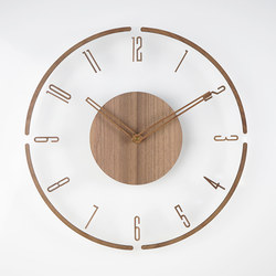 Nordic Solid Wood Wall Clock, Simple Transparent Creative Clock, Wall Clock for Living Room, Home Wall Decoration Clock, Light Luxury Clock