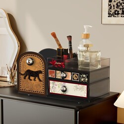 Cosmetics Storage Integrated Cabinet 2025 Cosmetics Storage Box Skin Care Product Dressing Table Storage Box with a Light Luxury Feel