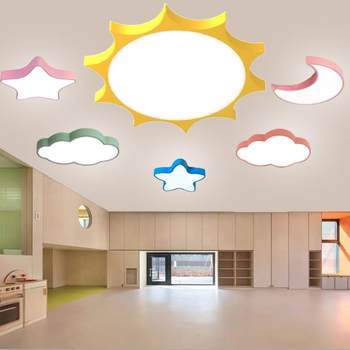 Kindergarten cartoon chandelier Sunshine Nebula Style Style Classroom Plowal Hall Mother and baby shop Children's ceiling lamp
