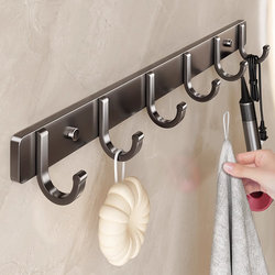 Thickened 304 stainless steel hooks load-bearing kitchen clothes hooks behind the door bathroom wall hanging wall punching strong adhesive