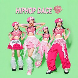 Girls' Dopamine Jazz Dance Performance Outfit Children's Jazz Street Dance Clothing Kids' Trendy Street Show Fashion Girl Set