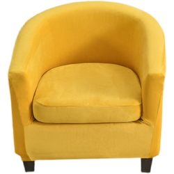 Thickened velvet single semi-circular arc sofa chair cushion cover elastic deck hotel cafe chair cover