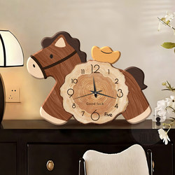 Get Rich Immediately: Entrance Cabinet Decoration Clock, Living Room Tv Cabinet Desktop Decoration, Year of the Horse Fun Clock, Tabletop Clock