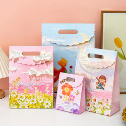 Creative Oil Painting Gift Bag, Artistic Tote Bag, Exquisite Holiday Bouquet Packaging for Men and Women, Birthday Gift Paper Bag