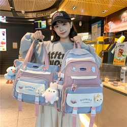 Schoolbags for Women to Reduce Burden, Large-Capacity Backpacks for College Students, Junior High School Girls, Lightweight Backpacks for Elementary School Students and Middle School Students