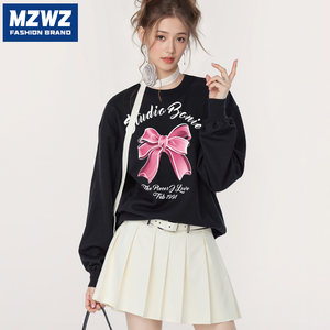 
MZWZ sweatshirt 2025 new men and women couples wear fashion brand round neck print autumn and winter new round neck hooded jacket
