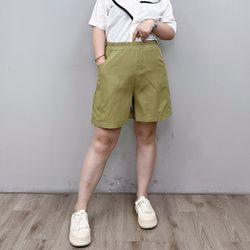 Plus size suit shorts for women i2023 summer new style fat mm casual slim high waist a line wide leg five point pants