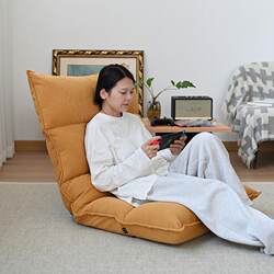 Lazy Sofa, Foldable Window Seat, Small Apartment Chair for Sitting and Sleeping, Japanese-Style Tatami Bedroom Single Chair with Backrest