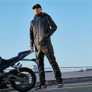 Cycling motorcycle clothing motorcycle leather leather pants set men's work plus velvet thickened set of winter