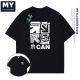 MY2025 high-end women's short-sleeved letter printed neckline cuff contrast color casual pure cotton versatile T-shirt