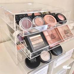 Tiktok Acrylic Eyeshadow Storage Box, Desktop Drawer-Style Cosmetic Organizer for Cushion Foundation, Powder, Lipstick, Multi-Layer Large Storage Rack