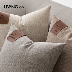 Japanese-Style Unprinted Cotton and Linen Throw Pillow Sofa Living Room Light Luxury Nordic Cushion Bedroom Bed Backrest Pad Simple Solid Color