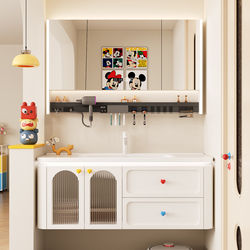 Guangdong Foshan Dopamine Smart Bathroom Cabinet with Ceramic Integrated Basin, Solid Wood Bathroom Vanity, Washbasin, Bathroom Fixtures