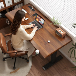 Adjustable Computer Desk for Desktop Use in Bedroom, Small Hand-Cranked Height-Adjustable Desk with Inclined Edge for Office and Study, Student Writing Desk