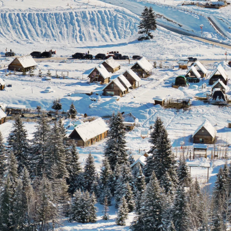 新疆旅游冬季阿勒泰禾木喀纳斯3天2晚跟团游无人机航拍禾木轻旅拍