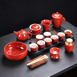 Authentic Brand Official Jilan Kung Fu Tea Set for Home Use, Simple Ceramic Tea Set for Living Room, Office, and Entertaining Guests
