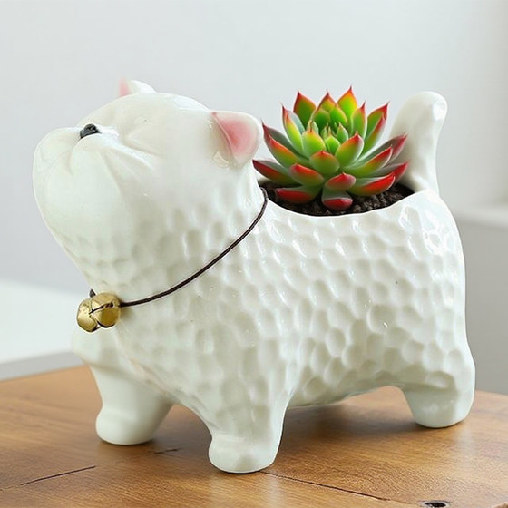 
Creative cartoon animal succulent large flower pot ceramic clearance simple large diameter creative coarse pottery breathable small flower pot