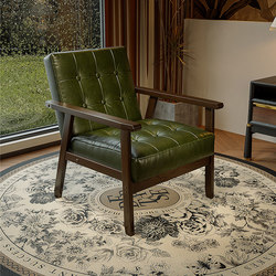 Solid Wood Single Sofa Table and Chair Set for Living Room, Hotel, Cafe, Balcony, Lazy Lounge Chair, Leisure Manicure Customer Chair