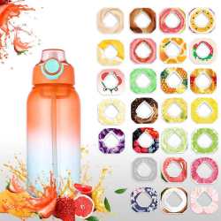 E-Commerce Playful Fruit-Flavored Water Bottle 1L 0 Sugar 0 Calories Fragrance Straw Two-Tone Gradient Plastic Water Cup for Male and Female Students