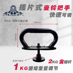 Insert-Type Dumbbell Accessories, Pure Steel Insert Adjustable Kettlebell Handle, Detachable Barbell Rod with Electroplated Extended Screw