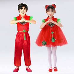 Children's Day Festive Performance Costumes Chinese Style Girls' Puffy Tulle Skirt Little Dream Girl Kindergarten Dance Performance Outfit