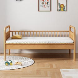 Beech Solid Wood Children's Bed, Splicing Bed, Baby Bed, Splicing Large Bed, Extra Wide Bed, Single Boy's Baby Bed, Bedside Crib
