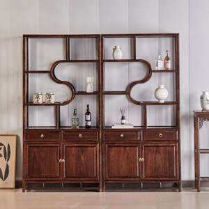 
New Chinese style Northern Elm antique shelf bookshelf display cabinet storage rack living room office furniture retro style